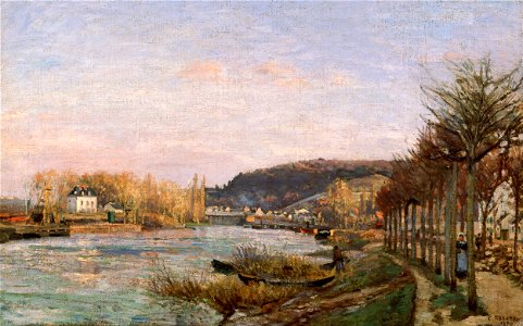 Camille Pissarro - The Seine at Bougival - Google Art Project. Free illustration for personal and commercial use.