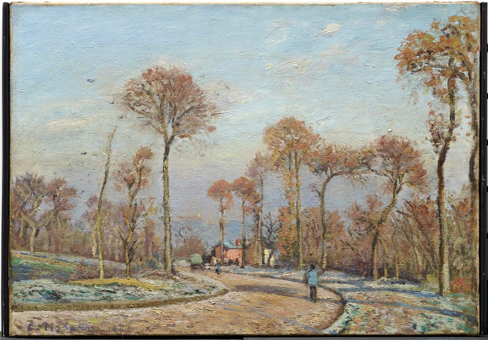 Camille Pissarro - The Road to Versailles, Louveciennes, Morning Frost - 1985.R.42 - Dallas Museum of Art