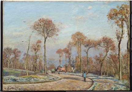 Camille Pissarro - The Road to Versailles, Louveciennes, Morning Frost - 1985.R.42 - Dallas Museum of Art