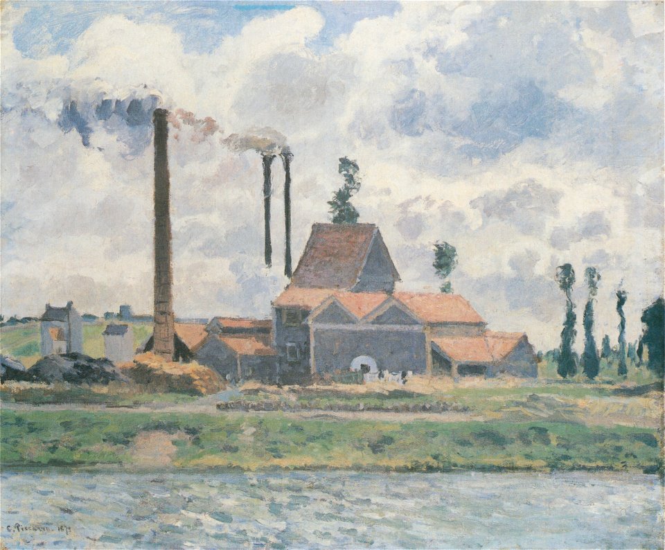 Camille Pissarro - Usine près de Pontoise - 1873