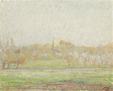 Camille Pissarro - Vue de Bazincourt, brouillard (PD 1024)