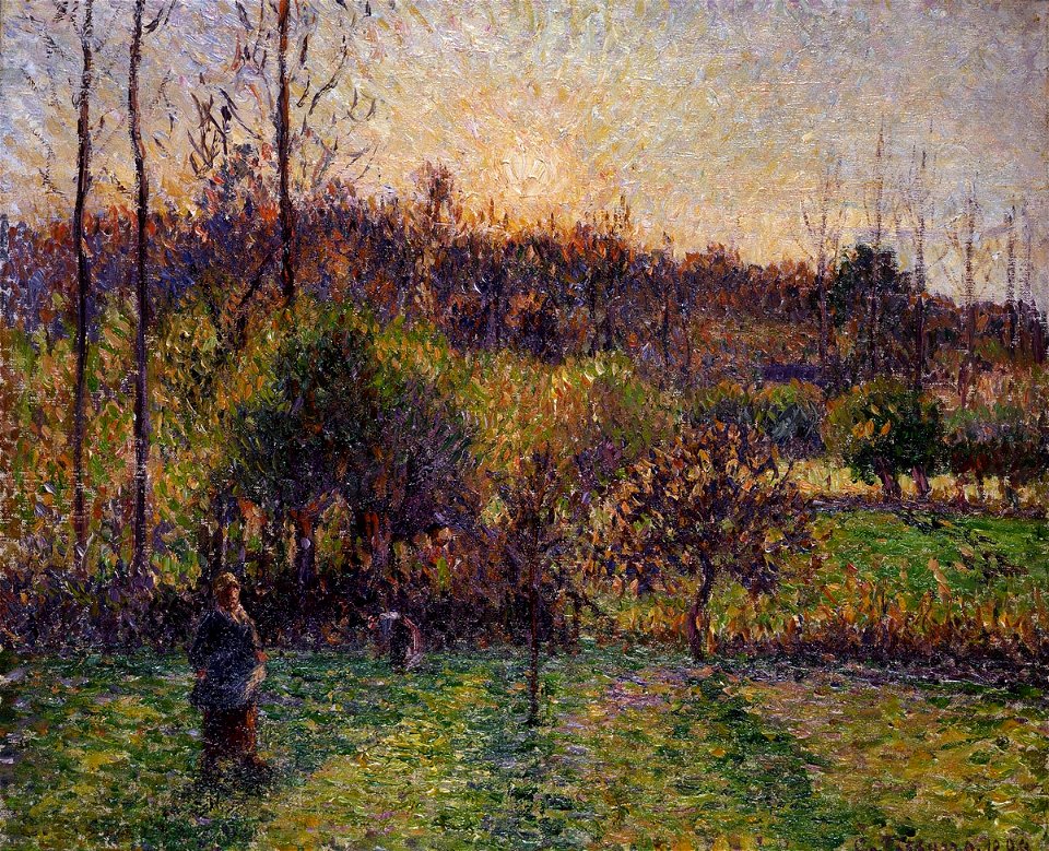 Camille Pissarro - À Eragny, dans mon pré, soleil couchant - Musée André-Malraux (PD 1054)