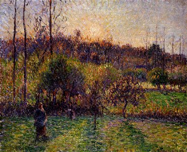 Camille Pissarro - À Eragny, dans mon pré, soleil couchant - Musée André-Malraux (PD 1054)