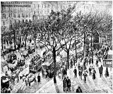 Camille Pissarro Boulevard des Italiens (aus Kunst und Künstler 1904). Free illustration for personal and commercial use.