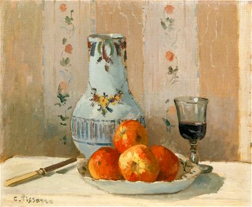 Camille Pissarro Still Life with Apples and Pitcher The Metropolitan Museum of Art. Free illustration for personal and commercial use.
