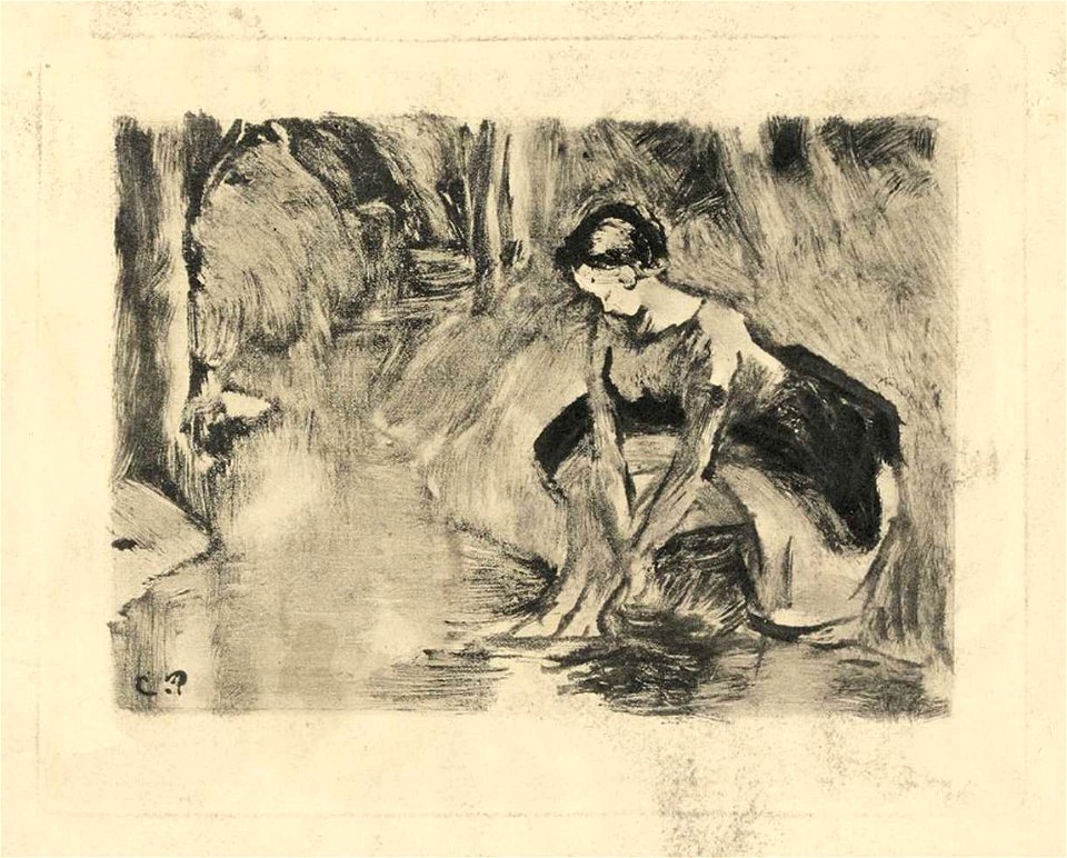 Camille Pissarro Bauernmädchen die Füße waschend c1894