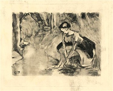 Camille Pissarro Bauernmädchen die Füße waschend c1894