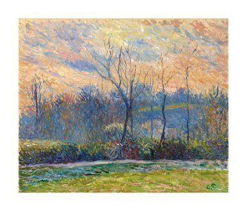 Camille pissarro soleil couchant hiver