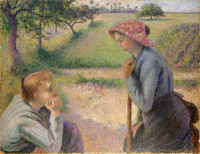 Camille Pissarro Two Young Peasant Women The Metropolitan Museum of Art. Free illustration for personal and commercial use.