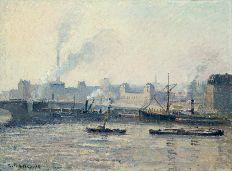 Camille Pissarro, 1896 - The Saint-Sever Bridge, Rouen, Mist