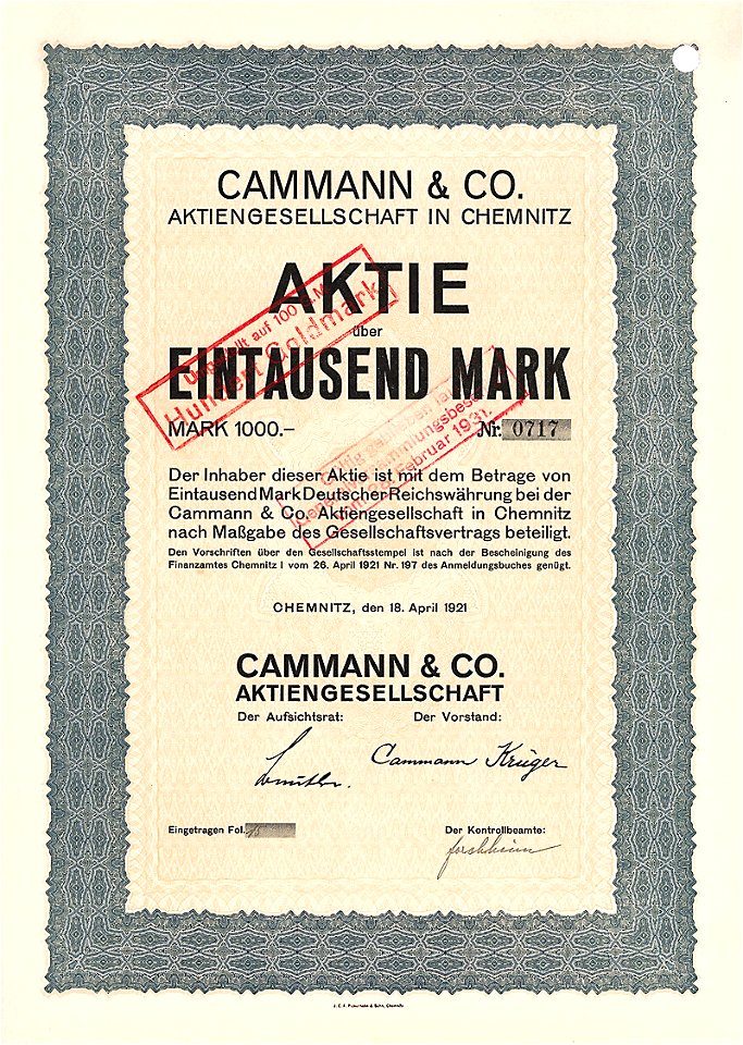 Cammann & Co 1000 Mk 1921