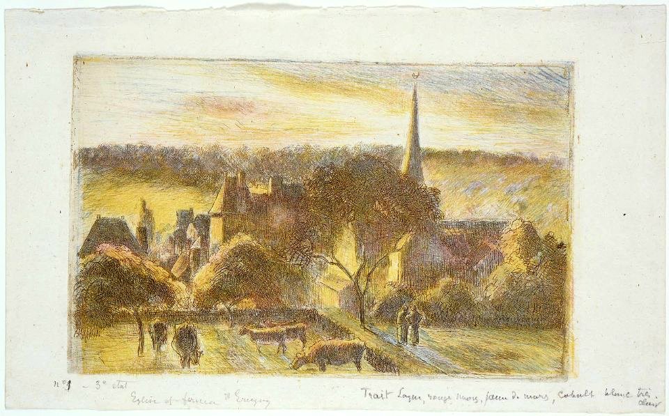 Cammille Pissarro - Church and Farm at Eragny - MFA Boston 34.583