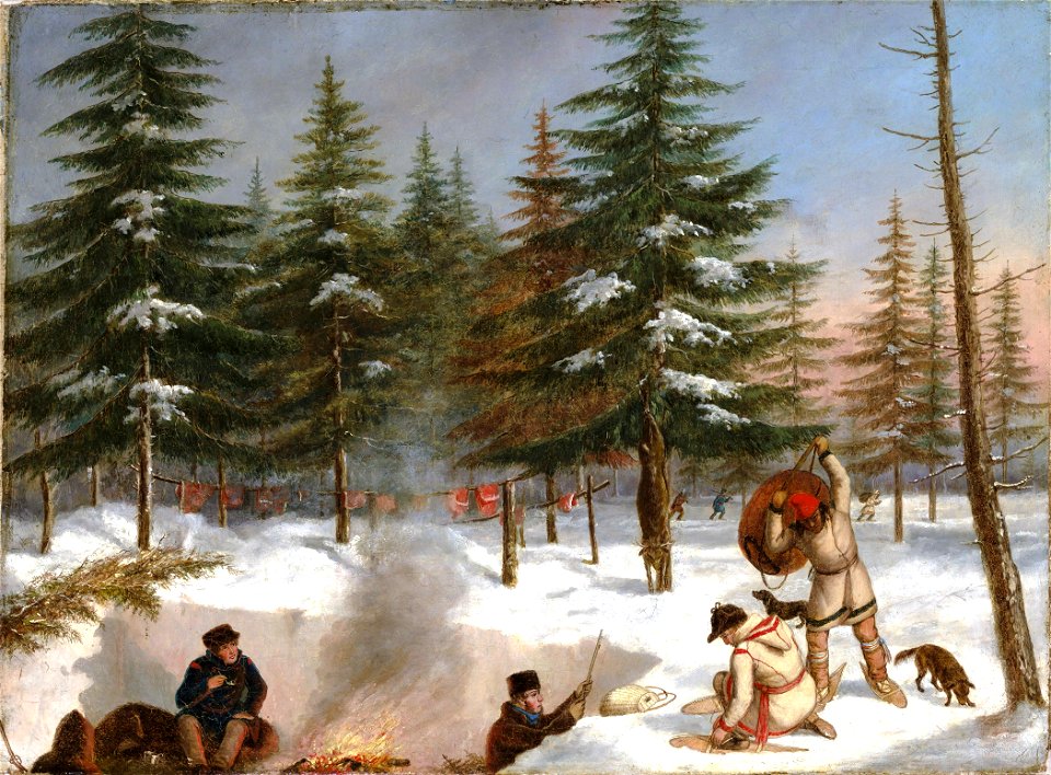Camp de chasse en hiver - Cornelius Krieghoff