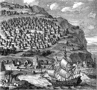 Camp des Arabes sur le Mont Carmel du costé de la ville de Caifa. 1717