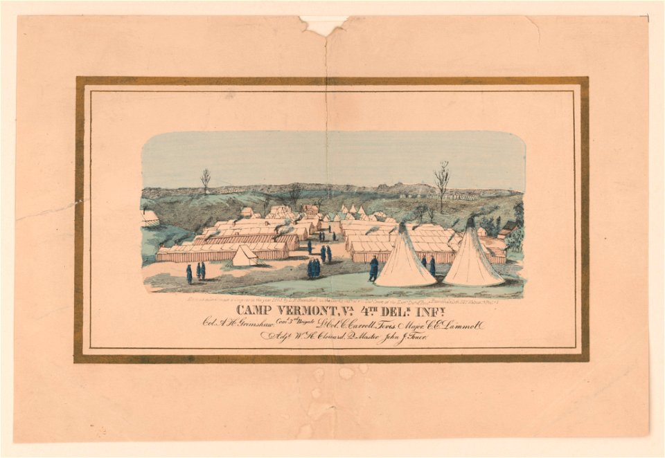 Camp Vermont, VA. 4th Del. Inf LCCN2003680840