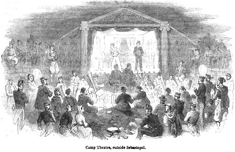 Camp Theatre, outside Sebastopol. George Dodd. Pictorial history of the Russian war 1854-5-6