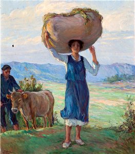 Campesina vasca, de Francisco Maura Montaner (Museo del Prado). Free illustration for personal and commercial use.