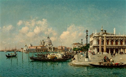 View of the Molo, Looking towards Santa Maria della Salute by Federico del Campo