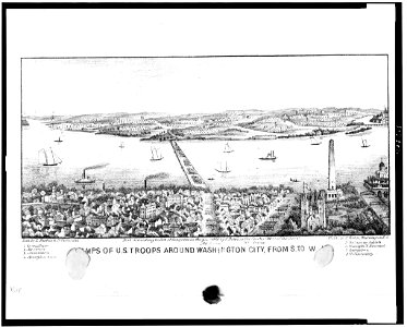 Camps of U.S. troops around Washington City, from S. to W. - Lith. by E. Sachse & Co., Balto. Md. LCCN93503317