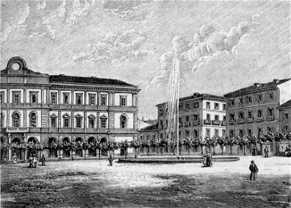 Campobasso – Piazza Vittorio Emanuele (xilografia)