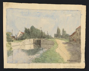 Canal de Louvain à Malines (écluse) drawing by Jean-François Taelemans, R-2009-26352, Prints Department, Royal Library of Belgium