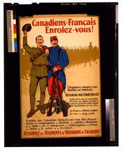 Canadiens-Français enrolez-vous! L'Angleterre, rempart de nos libertés, est menaçée.... Reformez les régiments de Voltigeurs de Salaberry - A.H. Hider. LCCN2005695751
