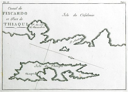 Canal de Fiscardo et port de Thiaqui - Grasset De Saint-sauveur André - 1800. Free illustration for personal and commercial use.