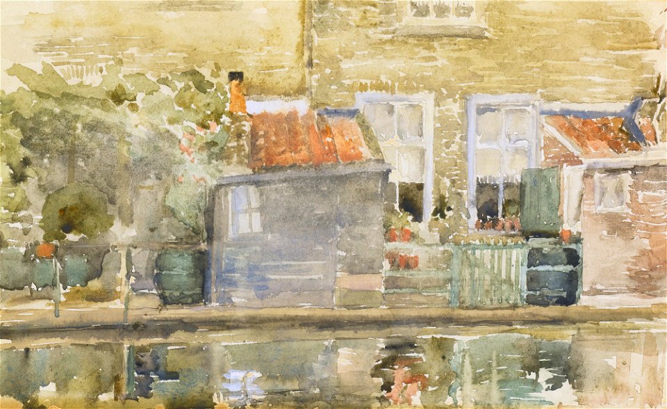 Canal scene in Holland, by James McNeill Whistler