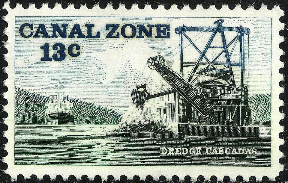 Canal Zone, Dredge cascades, 13c, 1976 Issue