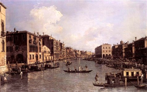 Giovanni Antonio Canal, il Canaletto - Grand Canal - Looking South-East from the Campo Santa Sophia to the Rialto Bridge - WGA03961