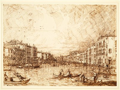 Canal, Giovanni Antonio - Venice- The central stretch of the Grand Canal - Royal Collection Trust