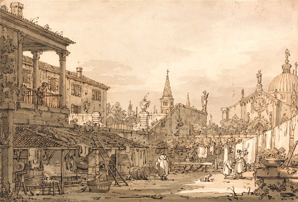 Canaletto - Capriccio of a Venetian Courtyard - Google Art Project
