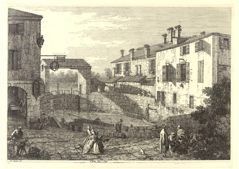 Canaletto - The Locks at Dolo - Google Art Project
