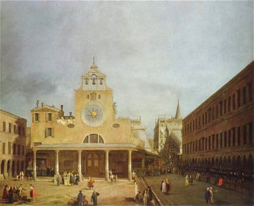 Canal, Giovanni Antonio, gen. Canaletto (1697-1768) — Platz vor San Giacomo di Rialto in Venedig