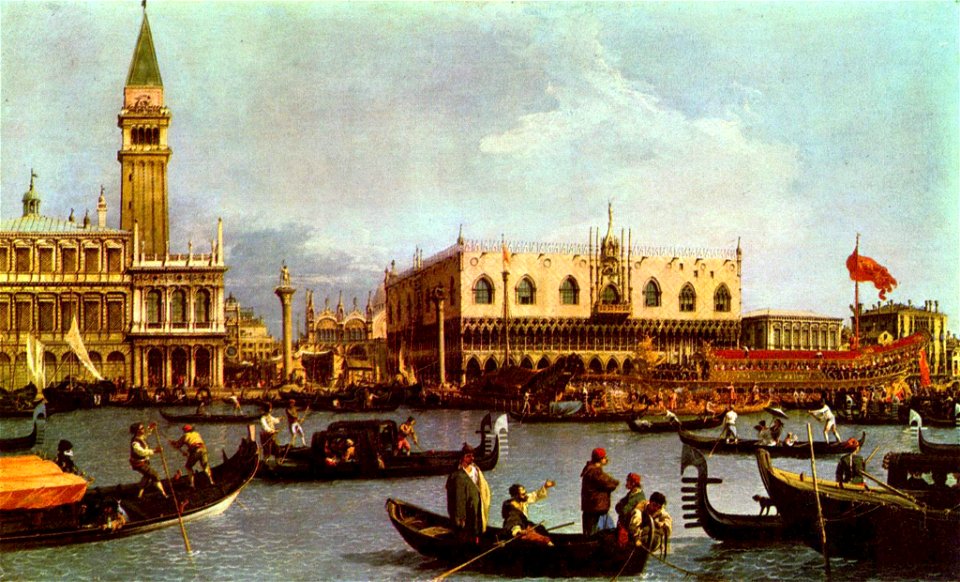 Giovanni Antonio Canal - The Return of the Bucintoro at the Mole on Ascension Day - Royal Collection Buckingham Palace - c. 1733-4