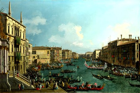 Giovanni Antonio Canal, il Canaletto - Regatta on the Canale Grande - WGA03904. Free illustration for personal and commercial use.