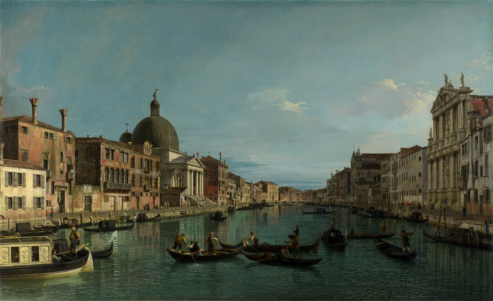 Giovanni Antonio Canal - Venice- The Grand Canal with S. Simeone Piccolo - National Gallery London