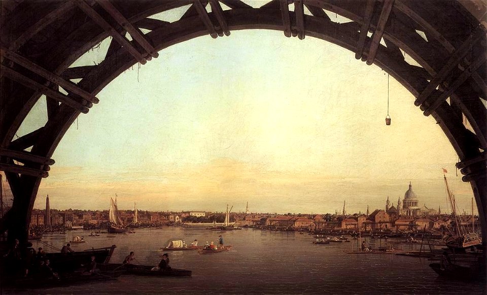 Giovanni Antonio Canal, il Canaletto - London - Seen Through an Arch of Westminster Bridge - WGA03941