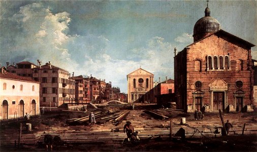 Giovanni Antonio Canal, il Canaletto - View of San Giuseppe di Castello - WGA03931. Free illustration for personal and commercial use.