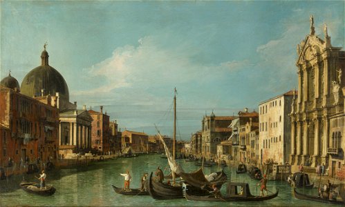 Canaletto (Venice 1697-Venice 1768) - The Grand Canal looking West with the Scalzi and San Simeone Piccolo - RCIN 407267 - Royal Collection