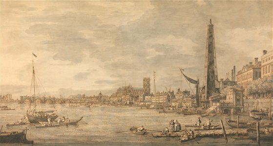 Canaletto - The City of Westminster from Near the York Water Gate - Google Art Project