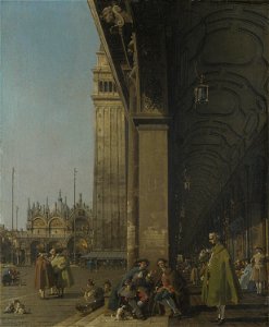 Giovanni Antonio Canal - Venice, Piazza San Marco and the Colonnade of the Procuratie Nuove