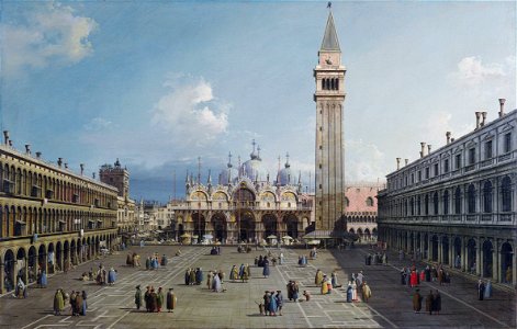 Piazza San Marco with the Basilica, by Canaletto, 1730. Fogg Art Museum, CambridgeFXD