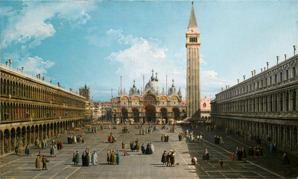 Canal, Giovanni Antonio - Venice, a view of Piazza San Marco looking east towards the basilica - Sotheby's, London 4 December 2013, lot 39