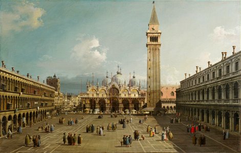 Piazza San Marco with the Basilica, by Canaletto, 1730. Fogg Art Museum, Cambridge