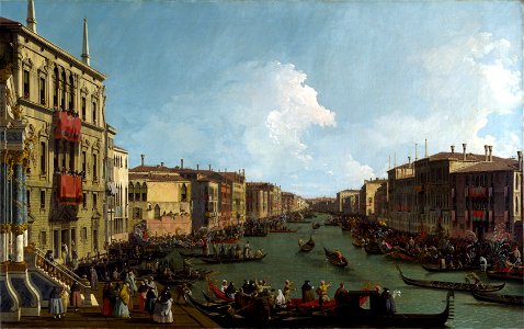 Canal, Giovanni Antonio Canal - Venice, A Regatta on the Grand Canal - National Gallery NG938. Free illustration for personal and commercial use.