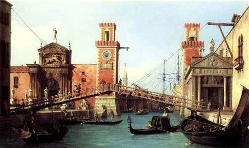 View of the entrance to the Arsenal by Canaletto, 1732. Free illustration for personal and commercial use.