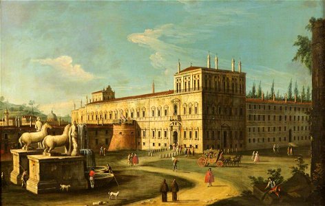 Canaletto (1697-1768) (imitator of) - Monte Cavallo and the Quirinal Palace, Rome - 609056 - National Trust