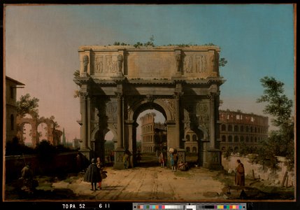 Canaletto (Giovanni Antonio Canal) (Italian - View of the Arch of Constantine with the Colosseum - Google Art Project