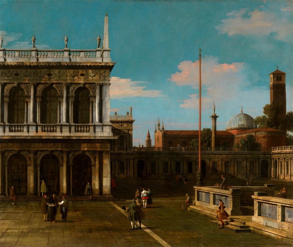 Canaletto (Venice 1697-Venice 1768) - Capriccio View of the Piazzetta with the Libreria - RCIN 405268 - Royal Collection